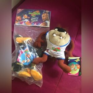 1996 space jam mcdonalds plush daffy duck and taz stuffed toys